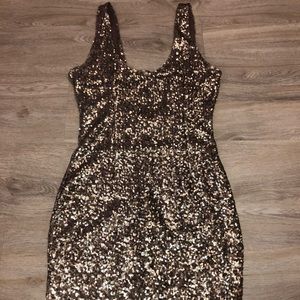 Gold sequin dress